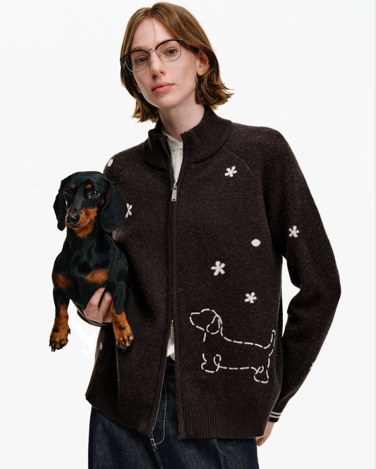 DACHSHUND STARS CARDIGAN