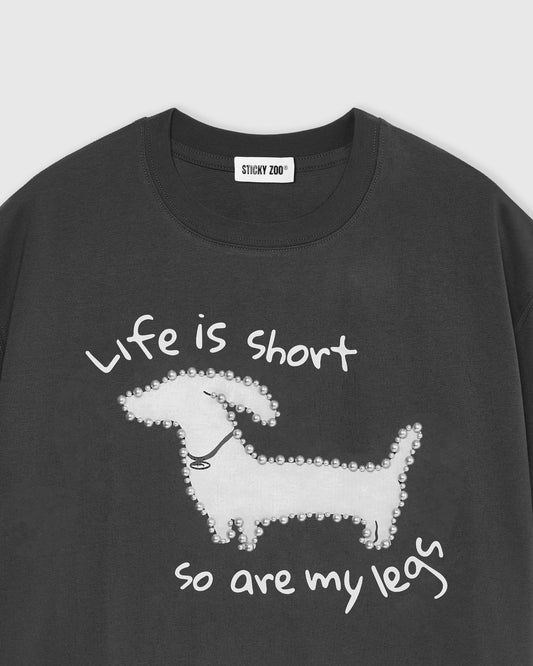Dachshund Pearl Embellished T-Shirt