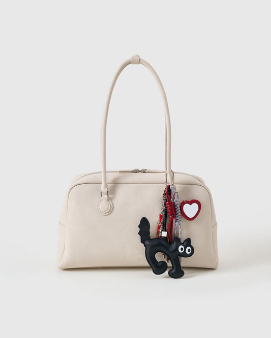 LUCKY NOIR CAT HEART STACK CHARM