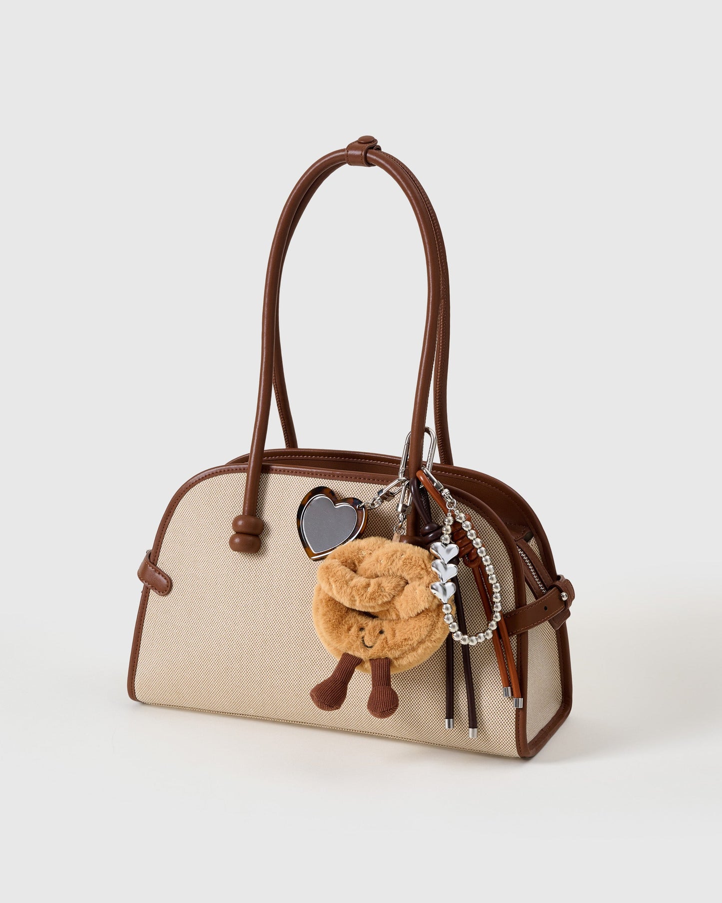 SMILEY PRETZEL HEART STACK CHARM