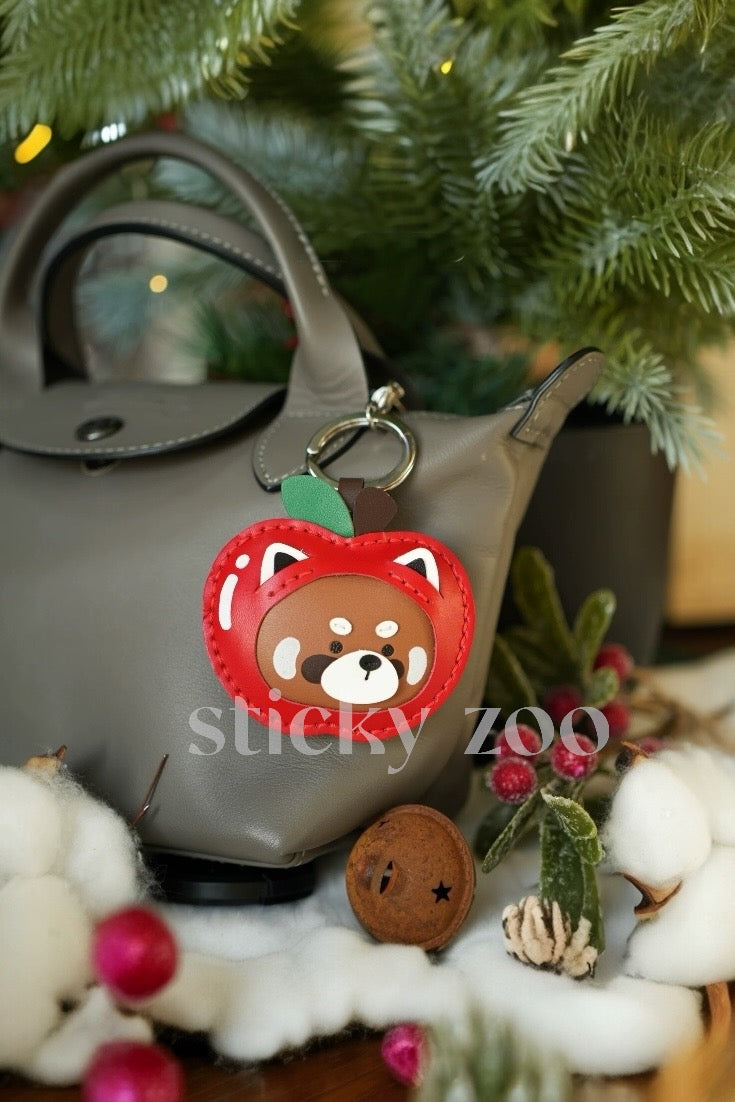 RACCOON APPLE CHRISTMAS CHARM