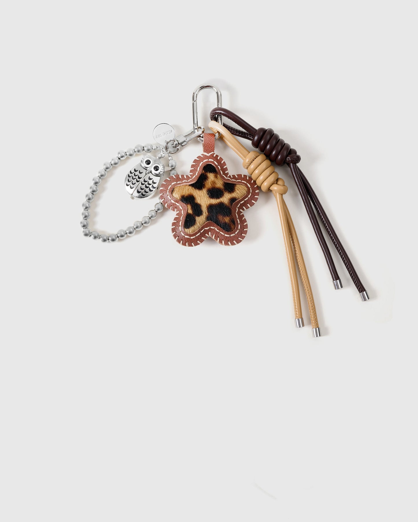 COWHIDE STAR LEOPARD STACK CHARM
