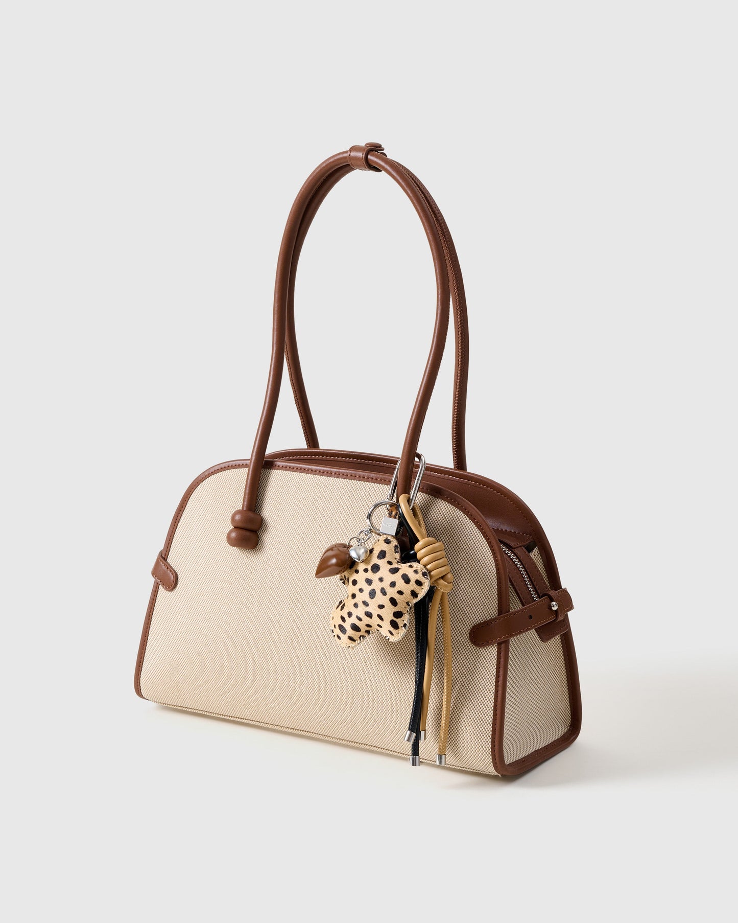 COWHIDE STAR LEOPARD STACK CHARM