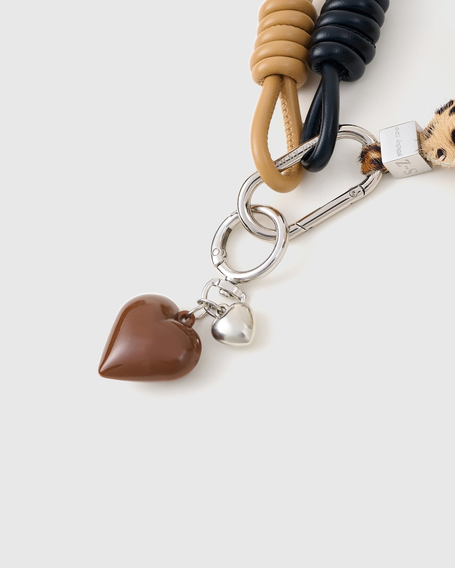 COWHIDE STAR LEOPARD STACK CHARM