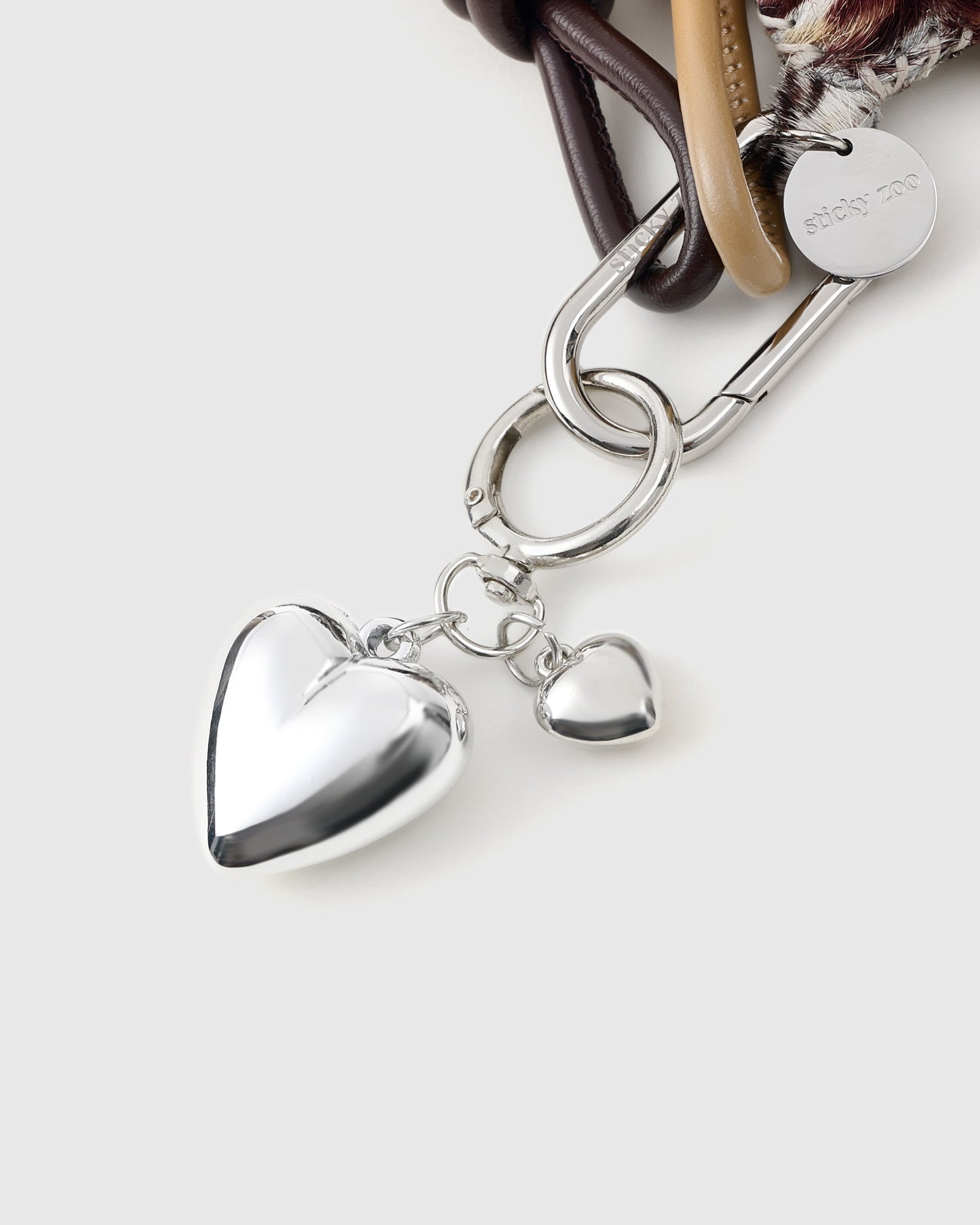 COWHIDE STAR ZEBRA-DUST STACK CHARM