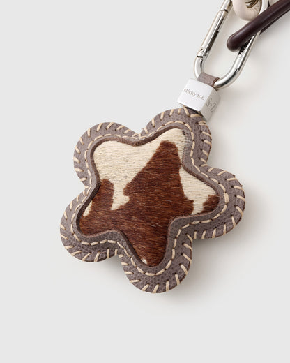 COWHIDE STAR STACK CHARM