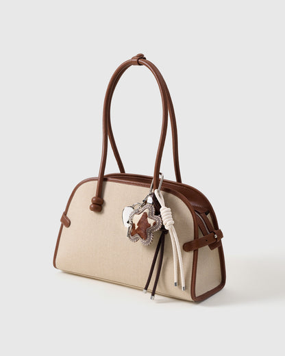 COWHIDE STAR STACK CHARM