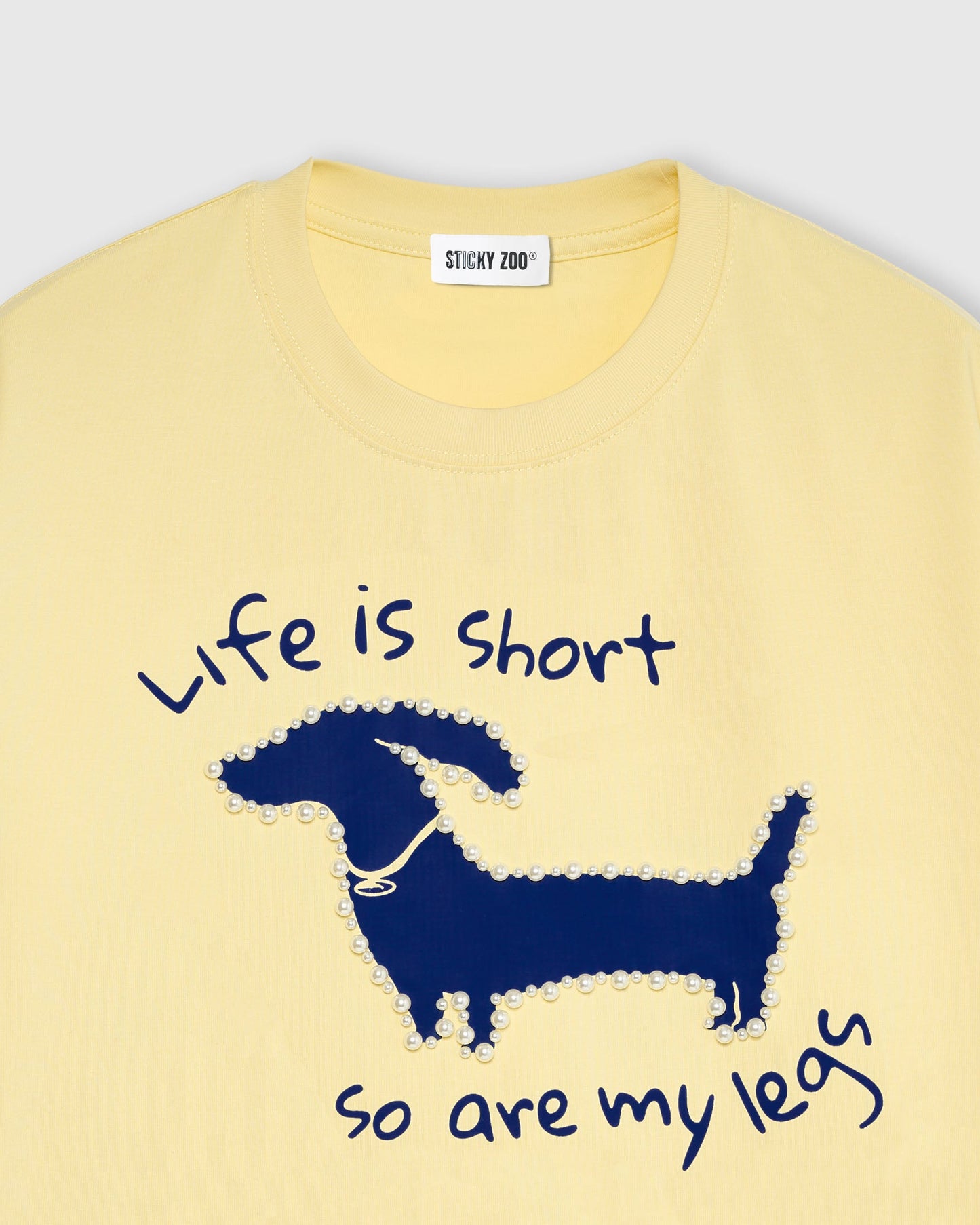 Dachshund Pearl Embellished T-Shirt