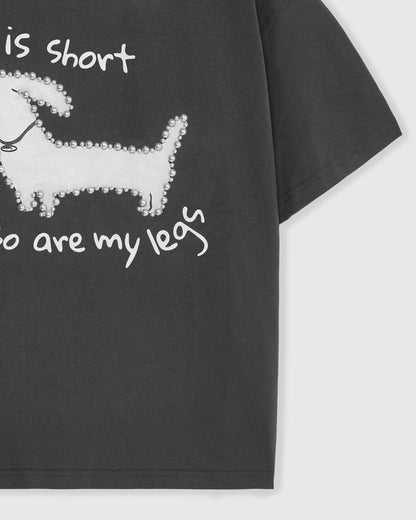 Dachshund Pearl Embellished T-Shirt