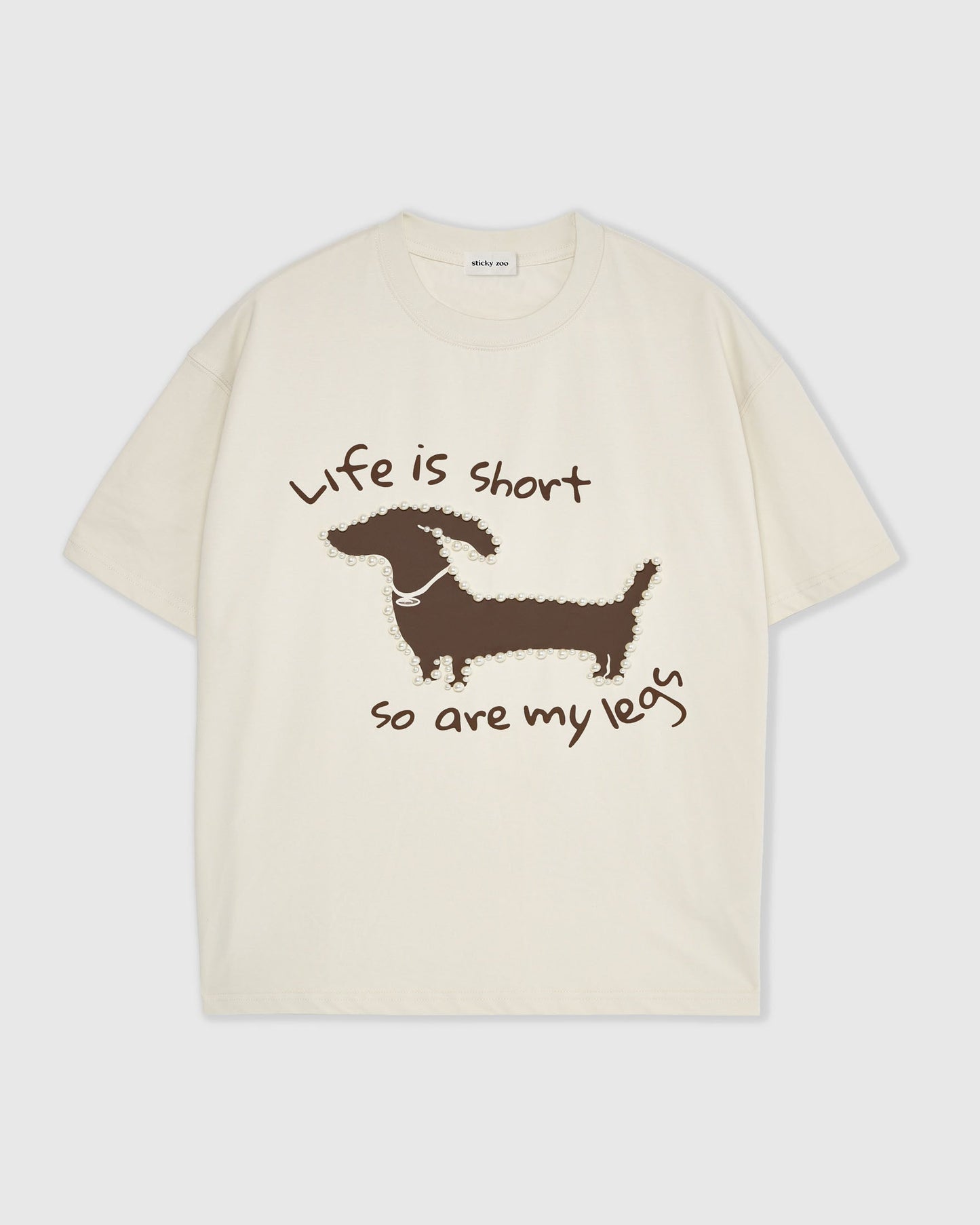 Dachshund Pearl Embellished T-Shirt