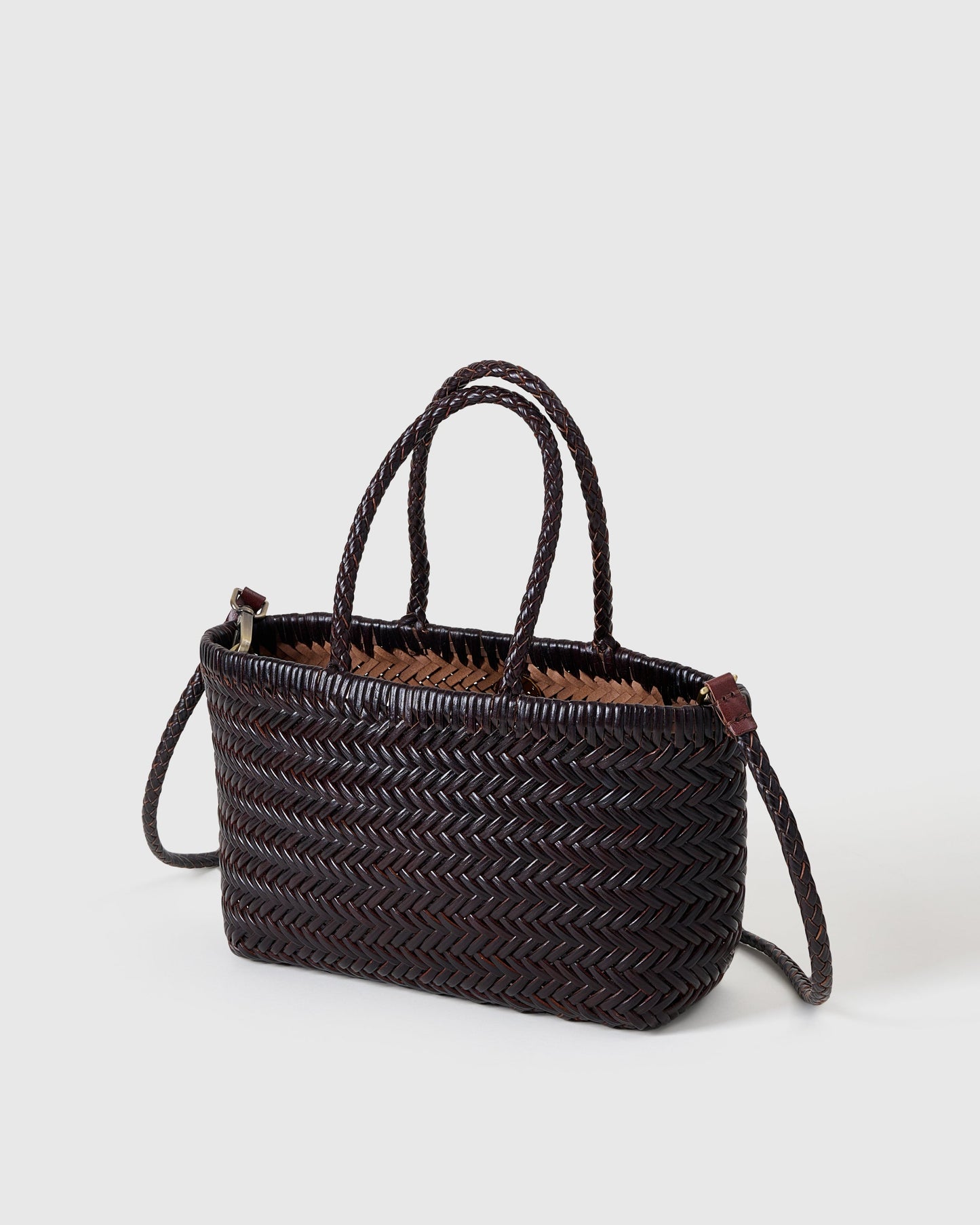 HANDWOVEN LEATHER TOTE BAG