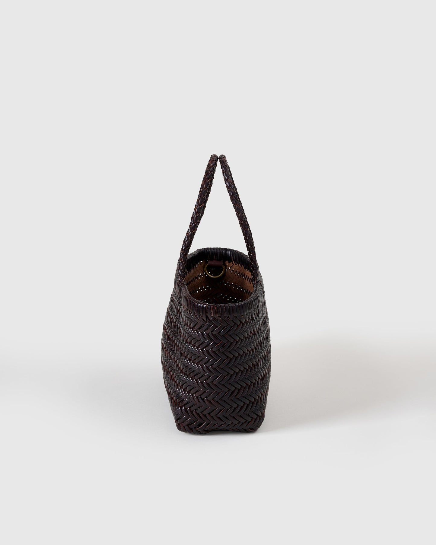 HANDWOVEN LEATHER TOTE BAG