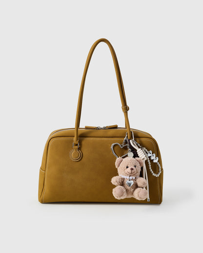 TEDDY BEAR PEARL HEART STACK CHARM