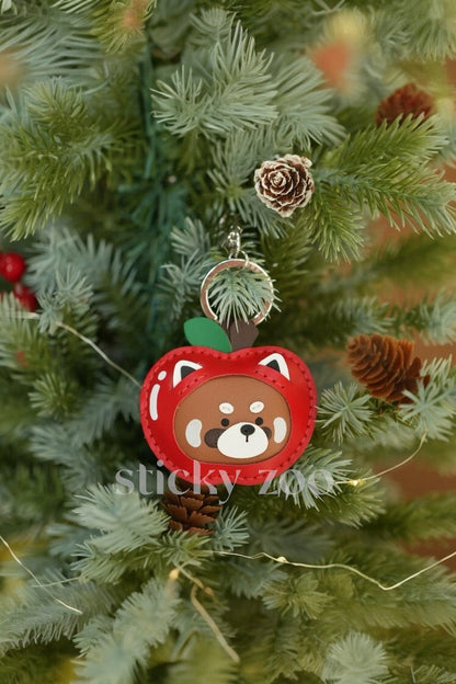 RACCOON APPLE CHRISTMAS CHARM