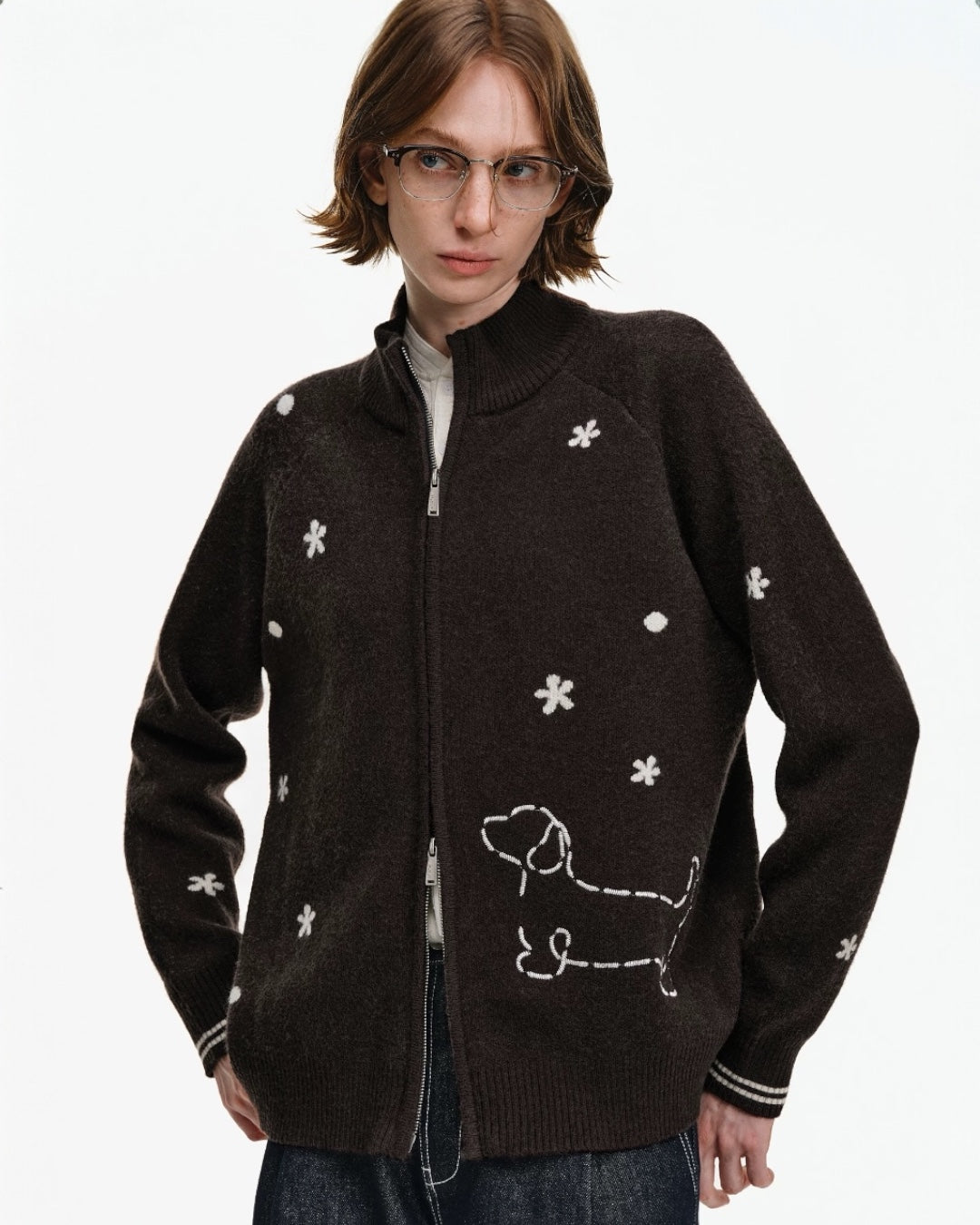 DACHSHUND STARS CARDIGAN