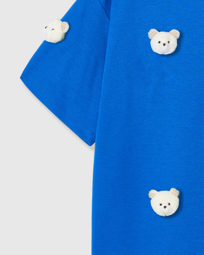 TEDDY CHECK-EAR CHARM T-SHIRT