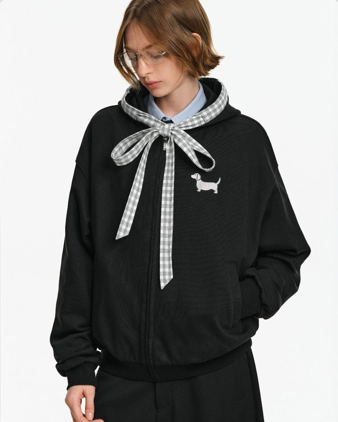 DACHSHUND CHECK SWEATSHIRT