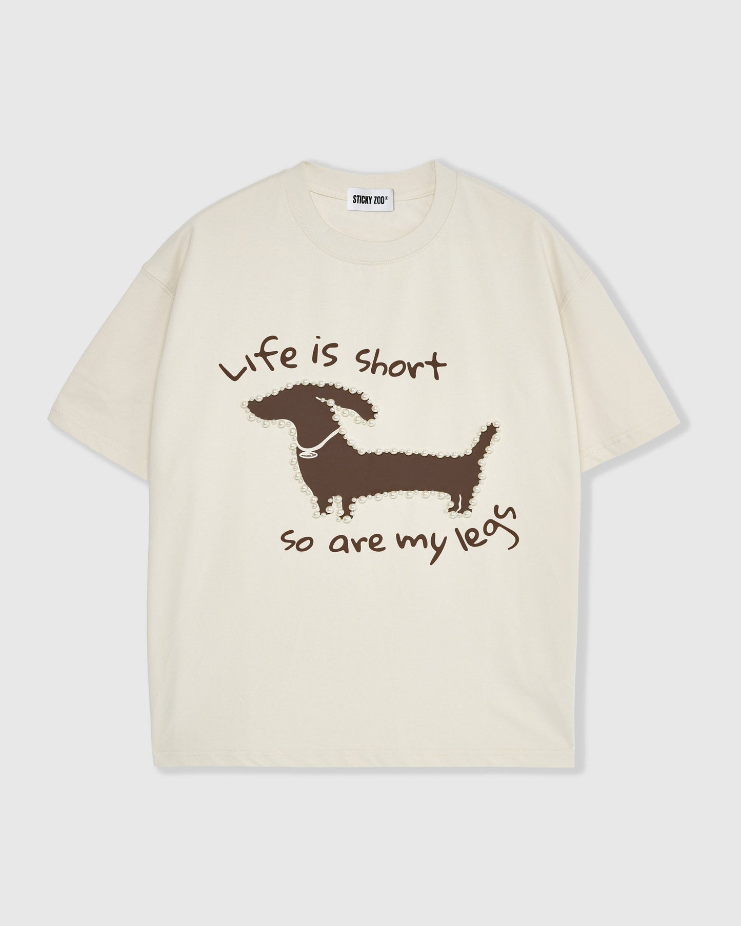 Dachshund Pearl Embellished T-Shirt