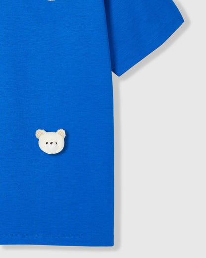 TEDDY CHECK-EAR CHARM T-SHIRT