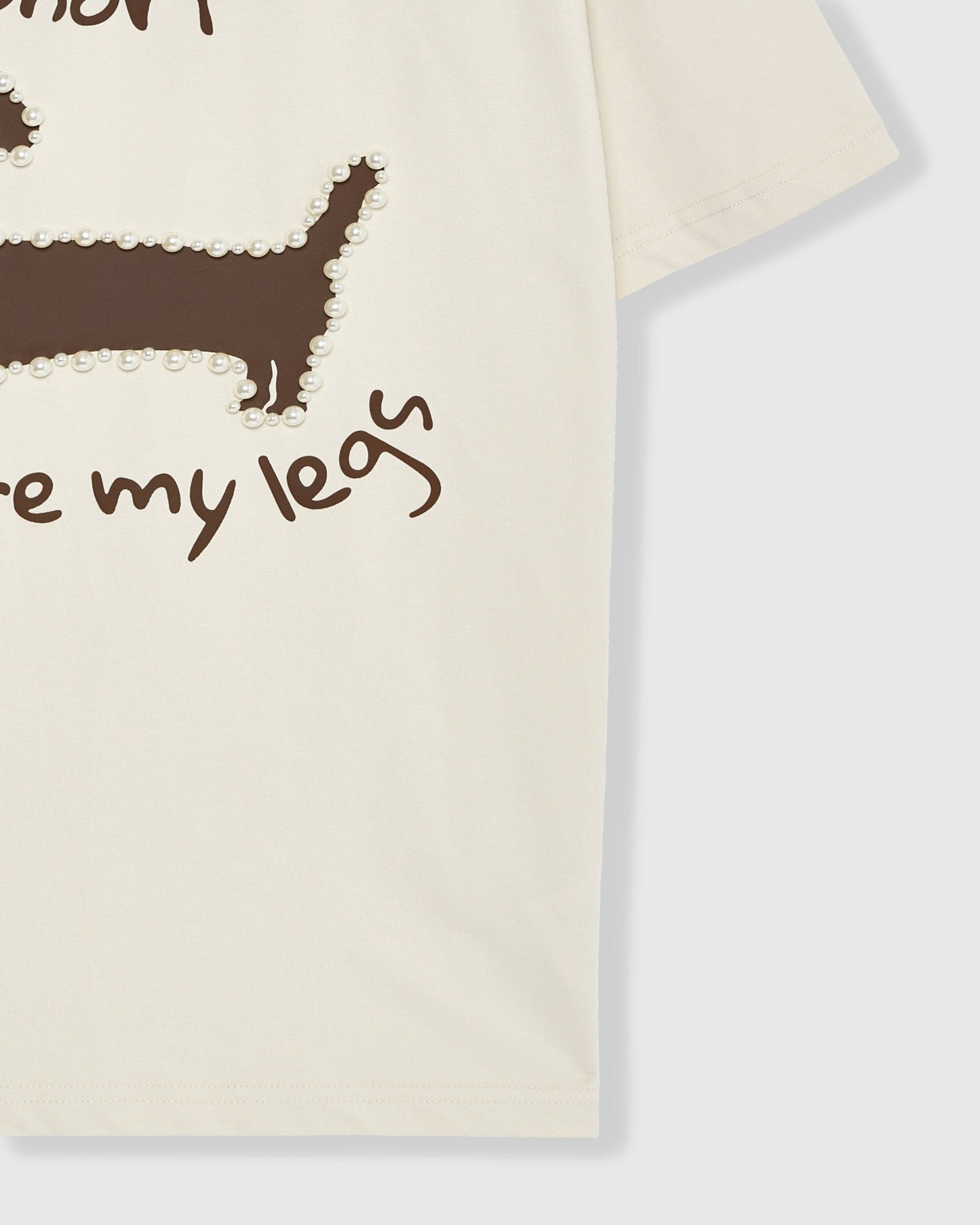 Dachshund Pearl Embellished T-Shirt