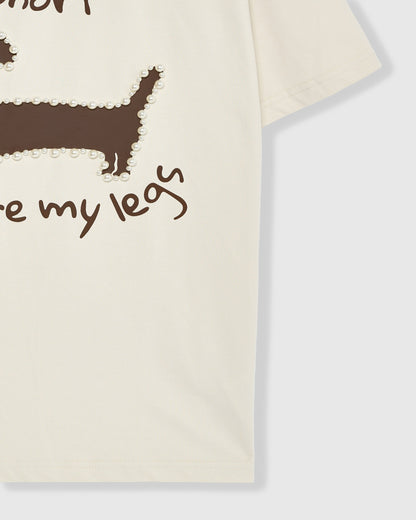 Dachshund Pearl Embellished T-Shirt