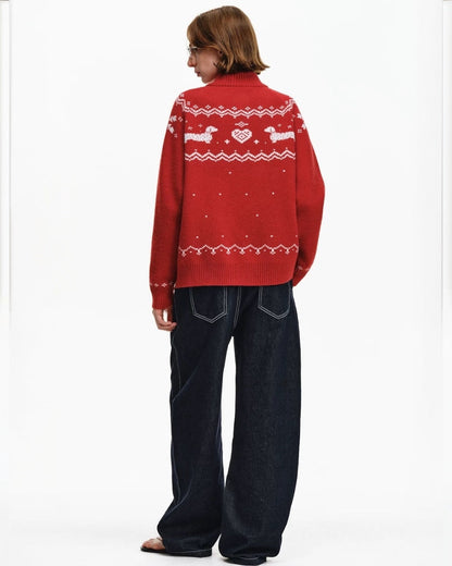 DACHSHUND HOLIDAY CARDIGAN