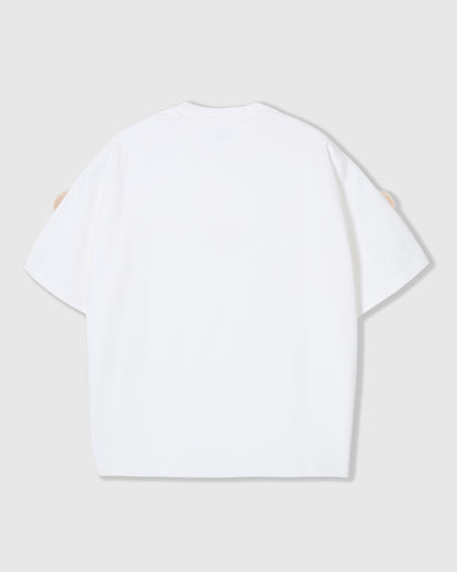 KHAKI TEDDY CHECK-EAR CHARM T-SHIRT