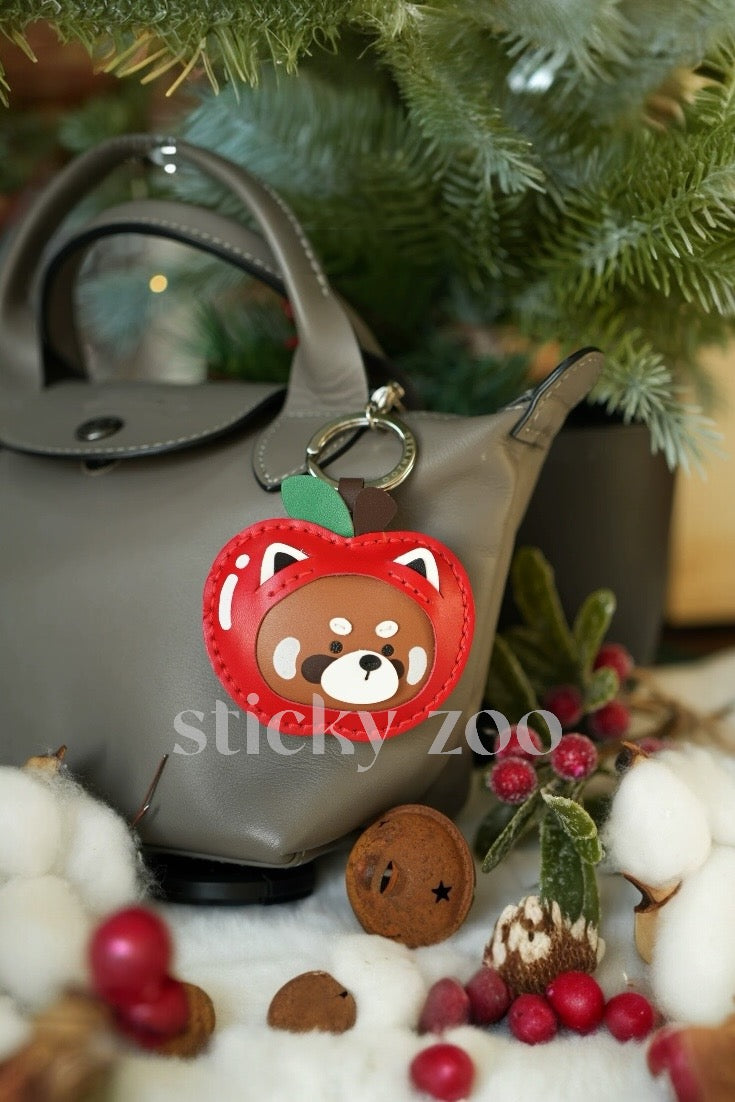 RACCOON APPLE CHRISTMAS CHARM