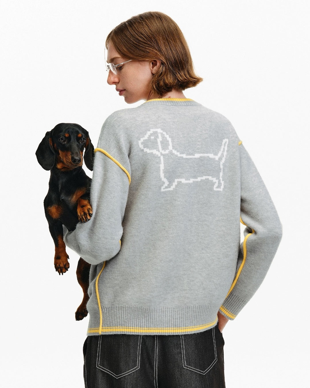 DACHSHUND PIXEL SWEATER
