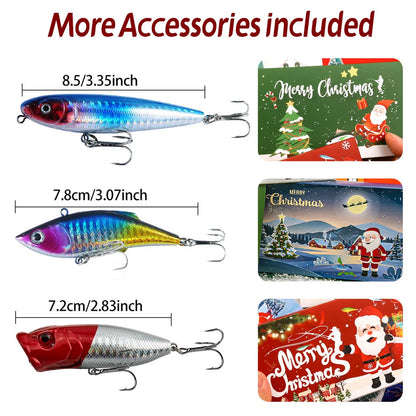 Christmas Advent Calendar Fishing Countdown, Fishing Tackle Advent Calendar For Fish Adult Men Teen Boys, 2025 Surprise Gift