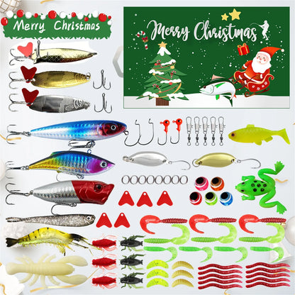 Christmas Advent Calendar Fishing Countdown, Fishing Tackle Advent Calendar For Fish Adult Men Teen Boys, 2025 Surprise Gift