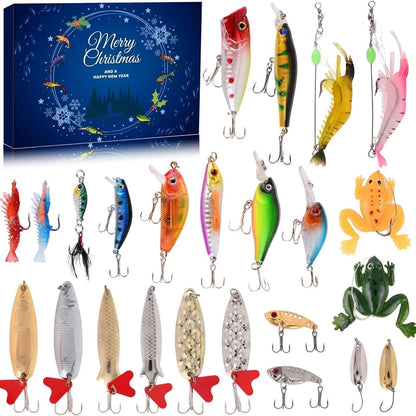 24 Days Christmas Advent Calendar Fishing Set Surprise Gift For Adult Men Boys Xmas New Year Mystery Box Countdown Calendar